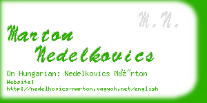 marton nedelkovics business card